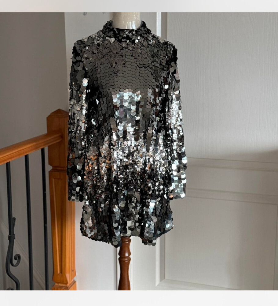 H&M - H&M Silver Sequin Mini Dress on Designer Wardrobe H&M - H&M Silver Sequin Mini Dress on Designer Wardrobe