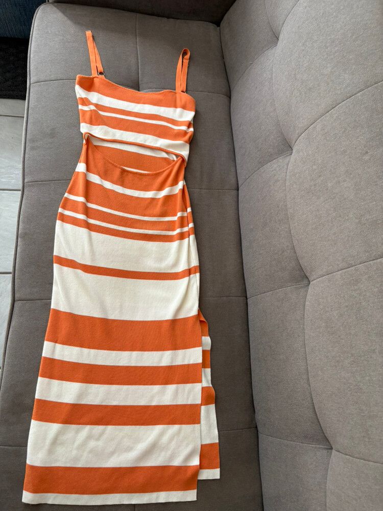 Here Comes The Sun Orange White Dress