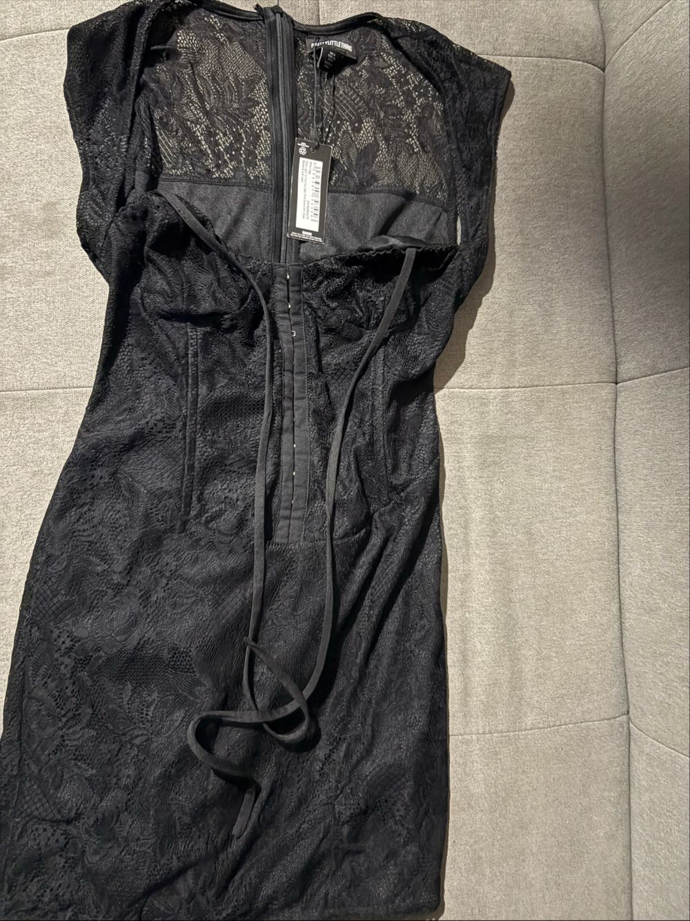 PrettyLittleThing Black Lace Mini Dress