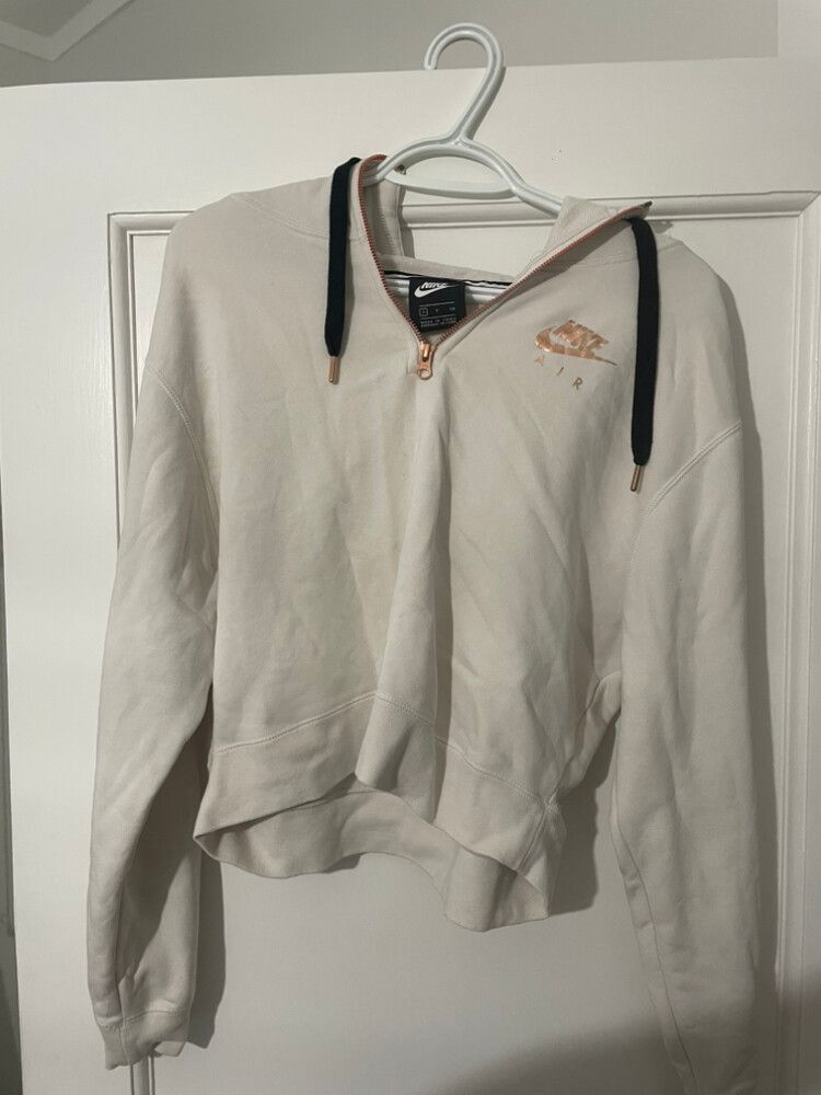 Nike cream cropped hoodie