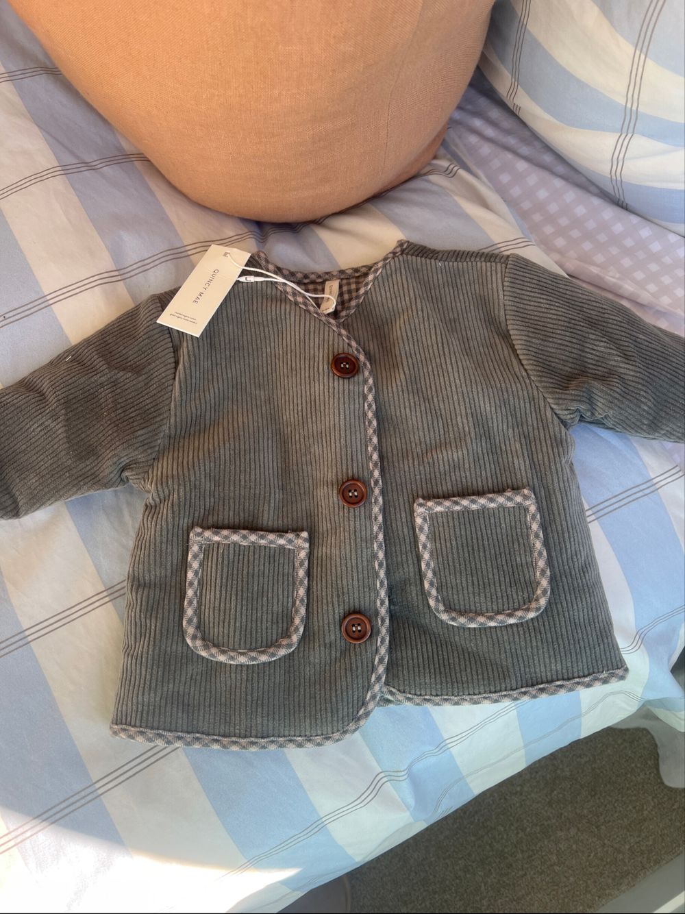 Quincy Mae Grey Corduroy Jacket