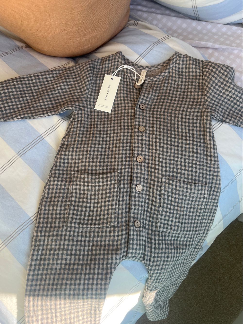 Quincy Mae Checked Romper