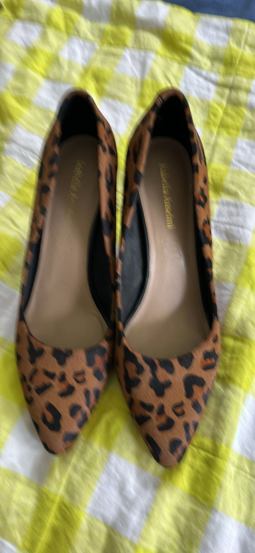 leopard stacked heels