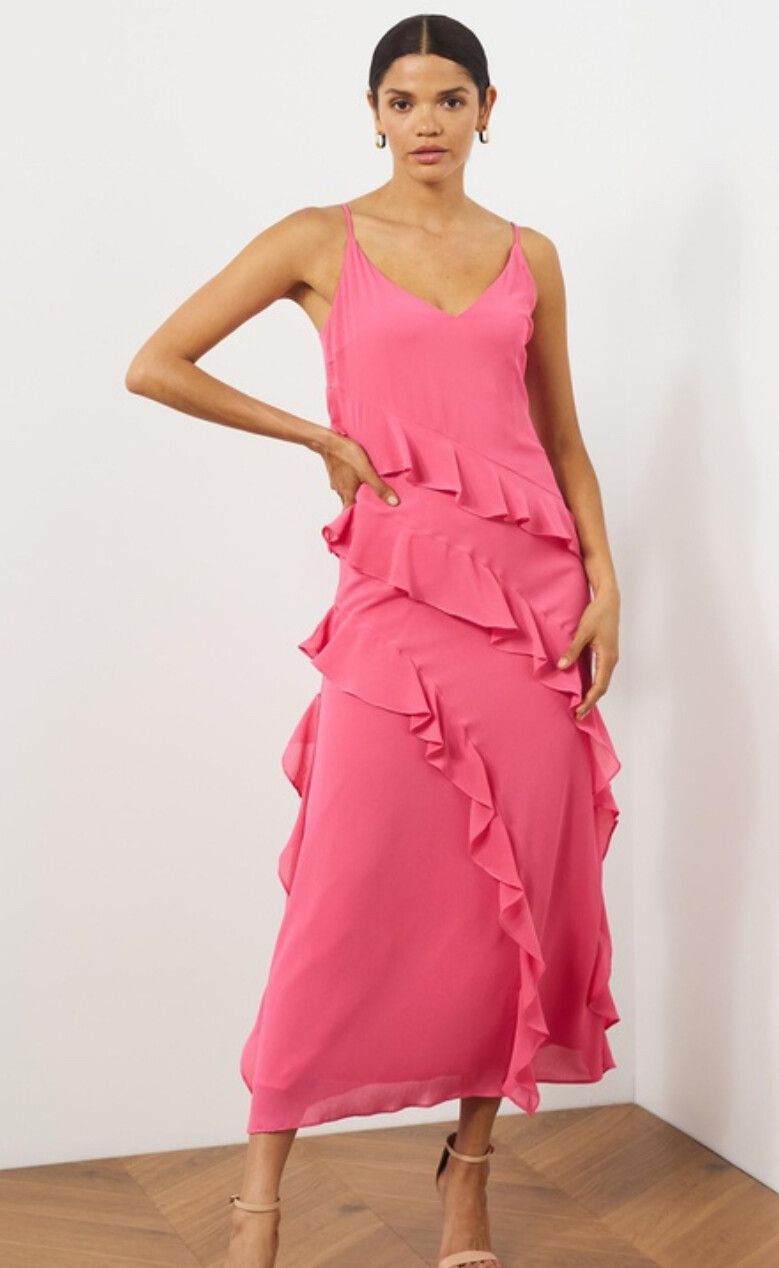 Pink frill maxi