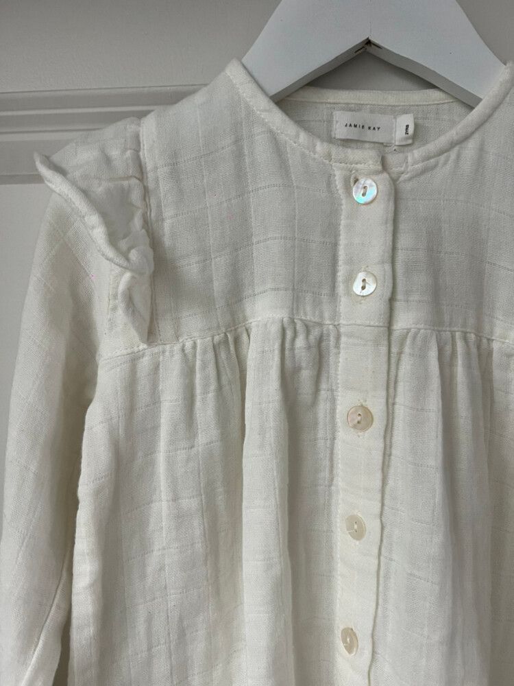 Jamie Kay White Organic Cotton Frill Blouse