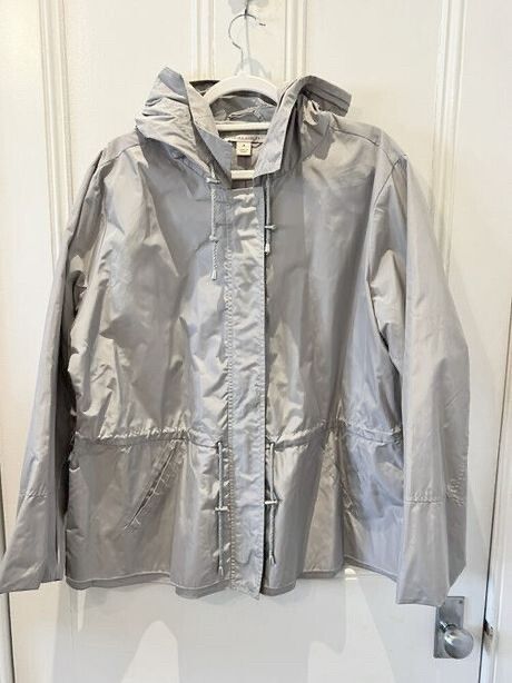 LAURA ASHLEY SILVER GREY RAINCOAT 16