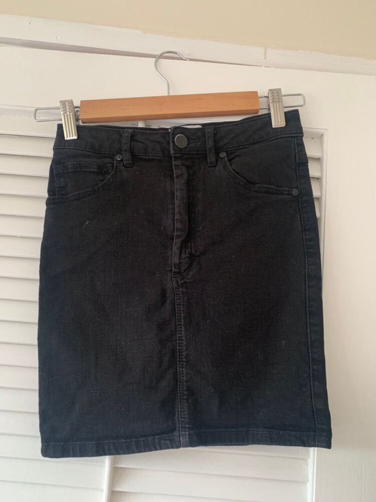 Abrand Black Jean Skirt
