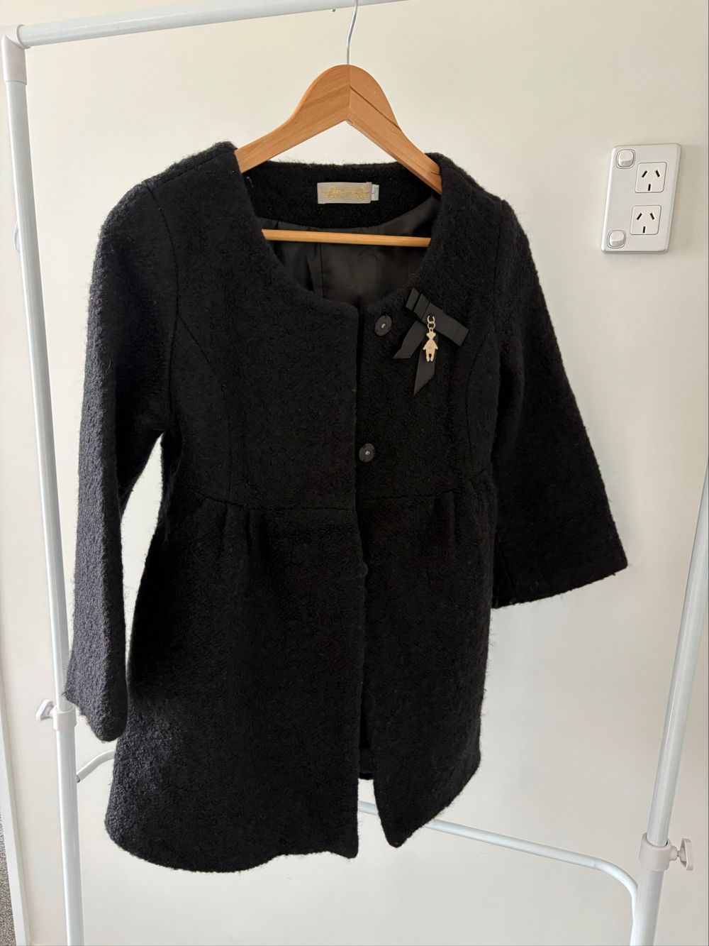 Black Textured Coat
