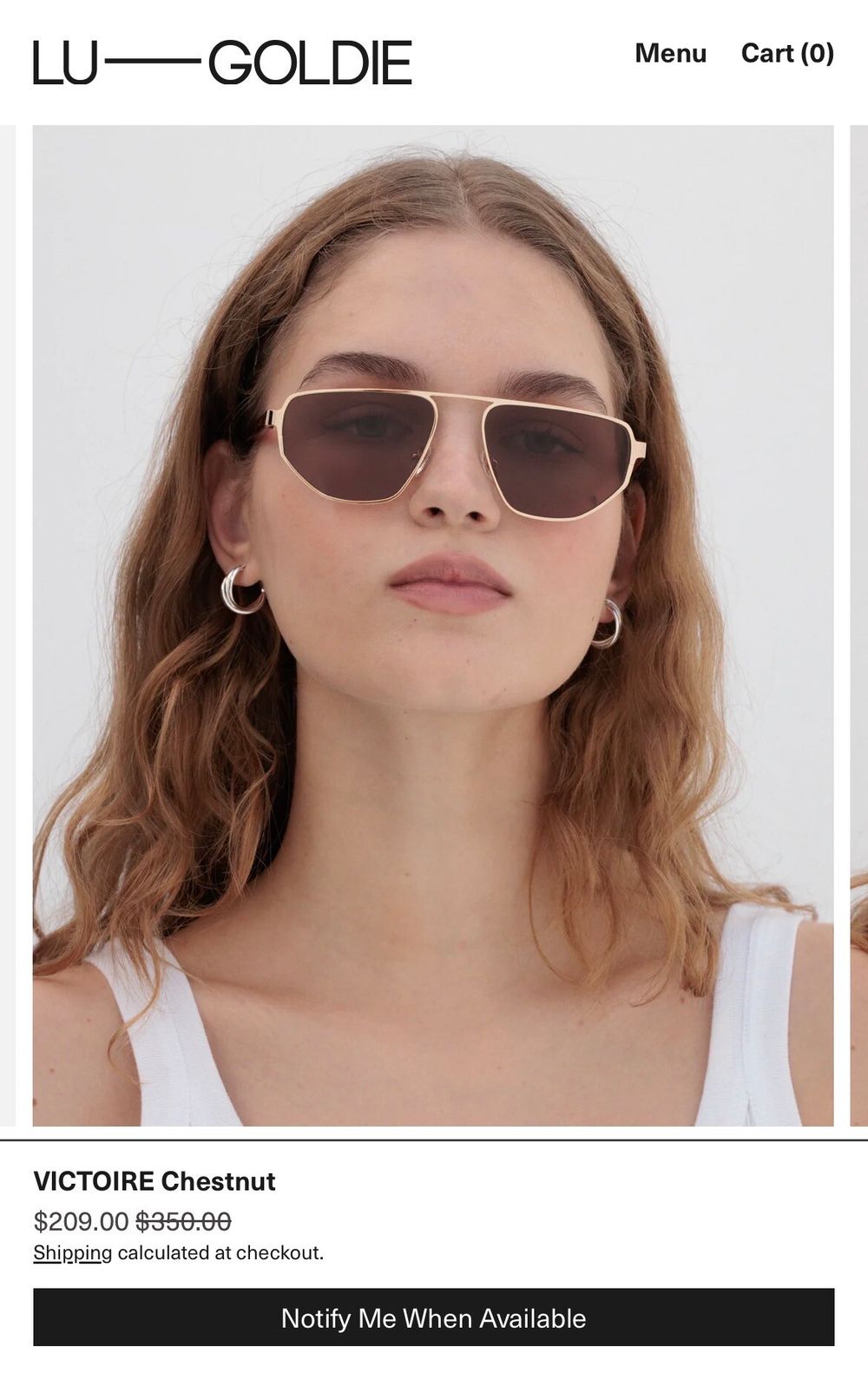 LU GOLDIE Victoire Chestnut Sunglasses