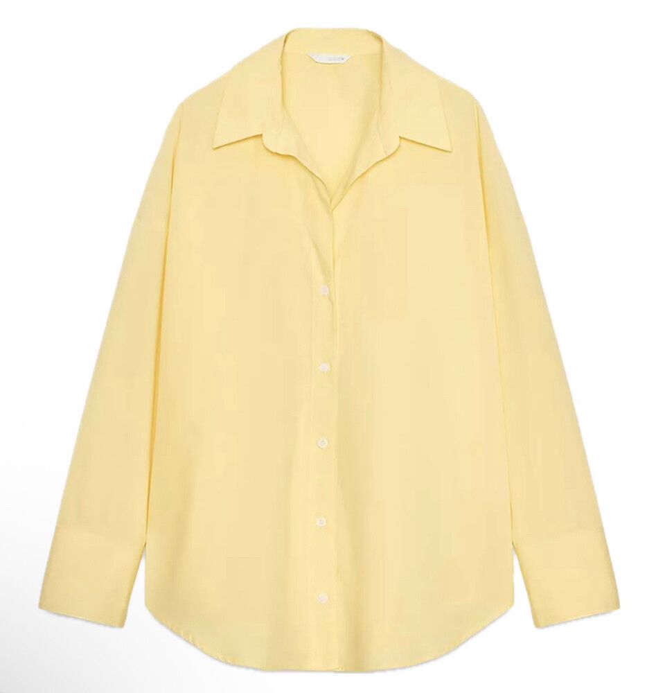 Zara cotton poplin shirt butter yellow size XS