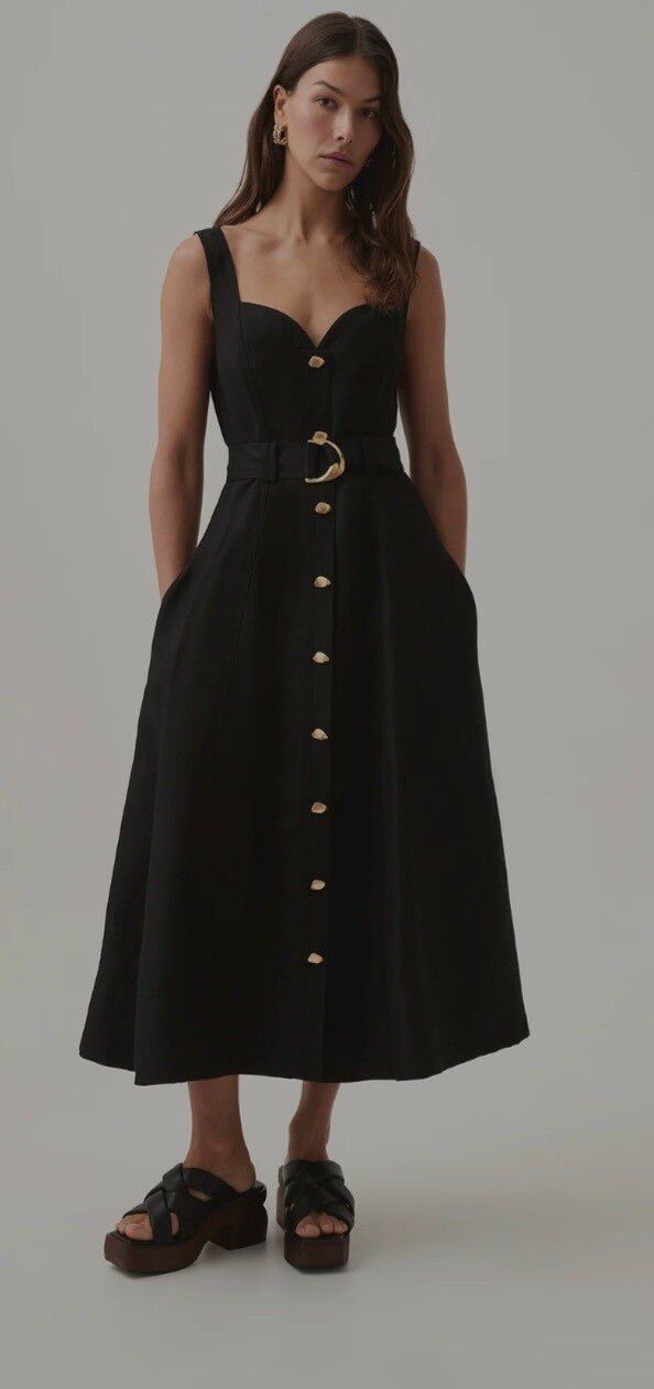 knee length dresses for ladies Clay Belted Midi Dress | The Borrowed Collective