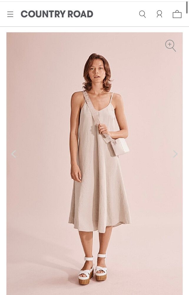 Country Road - Linen Midi Dress on Designer Wardrobe Country Road - Linen Midi Dress on Designer Wardrobe