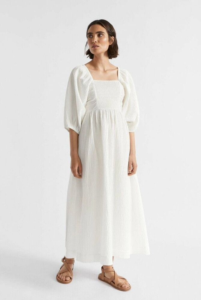 Seed Heritage - Seed Crinkle White Dress on Designer Wardrobe Seed Heritage - Seed Crinkle White Dress on Designer Wardrobe