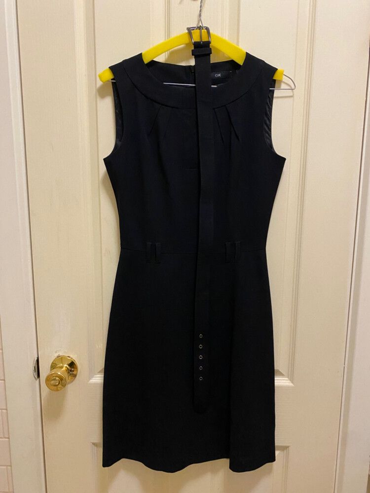 Little Black Dress Timeless Cue A-line Dress With Detachable Matching Belt