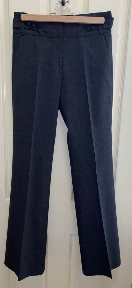 Cue Dark Grey Check Trousers With Matching Detachable Belt