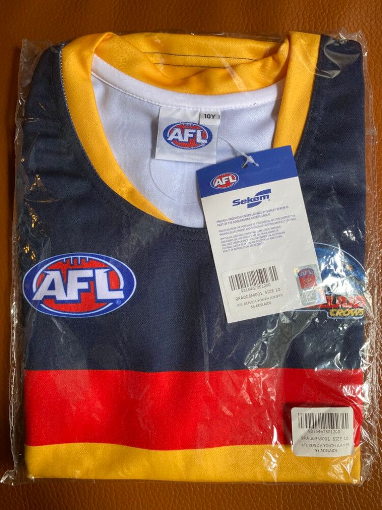 NEW! Adelaide Crows AFL Guernsey Kids Size 10 Unisex