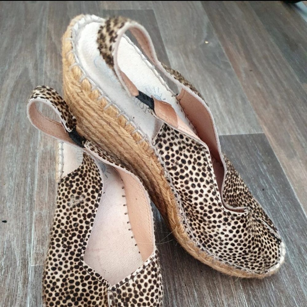 Leopard Print Spanish Leather Espadrilles