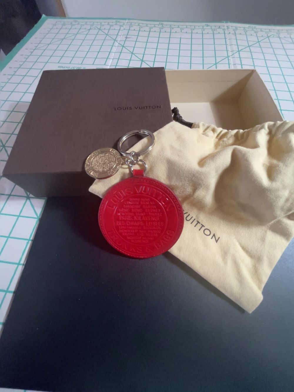 Trunks & Bags Red Vernis Bag Charm Key Ring
