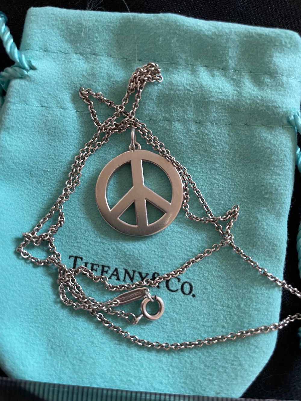 Tiffany Sterling Silver Chain 52cm (20") with Peace Pendant