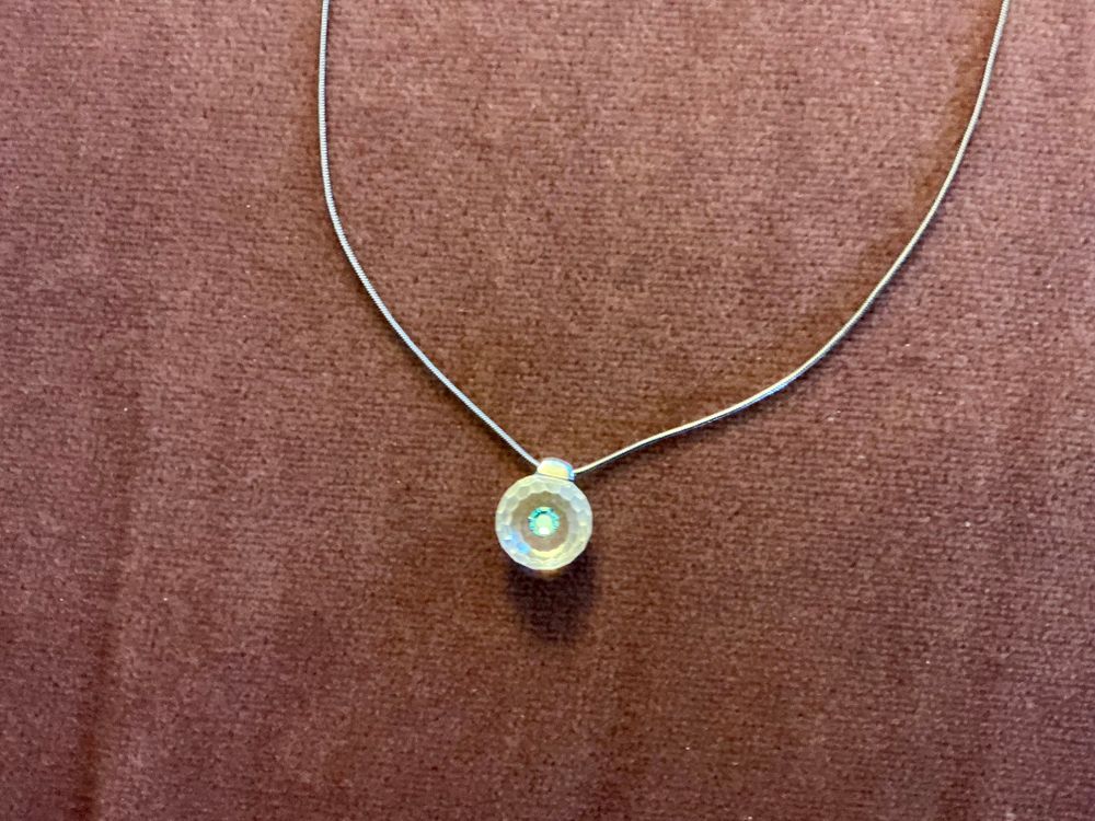 Preciosa Crystal Aqua Solitaire Pendant