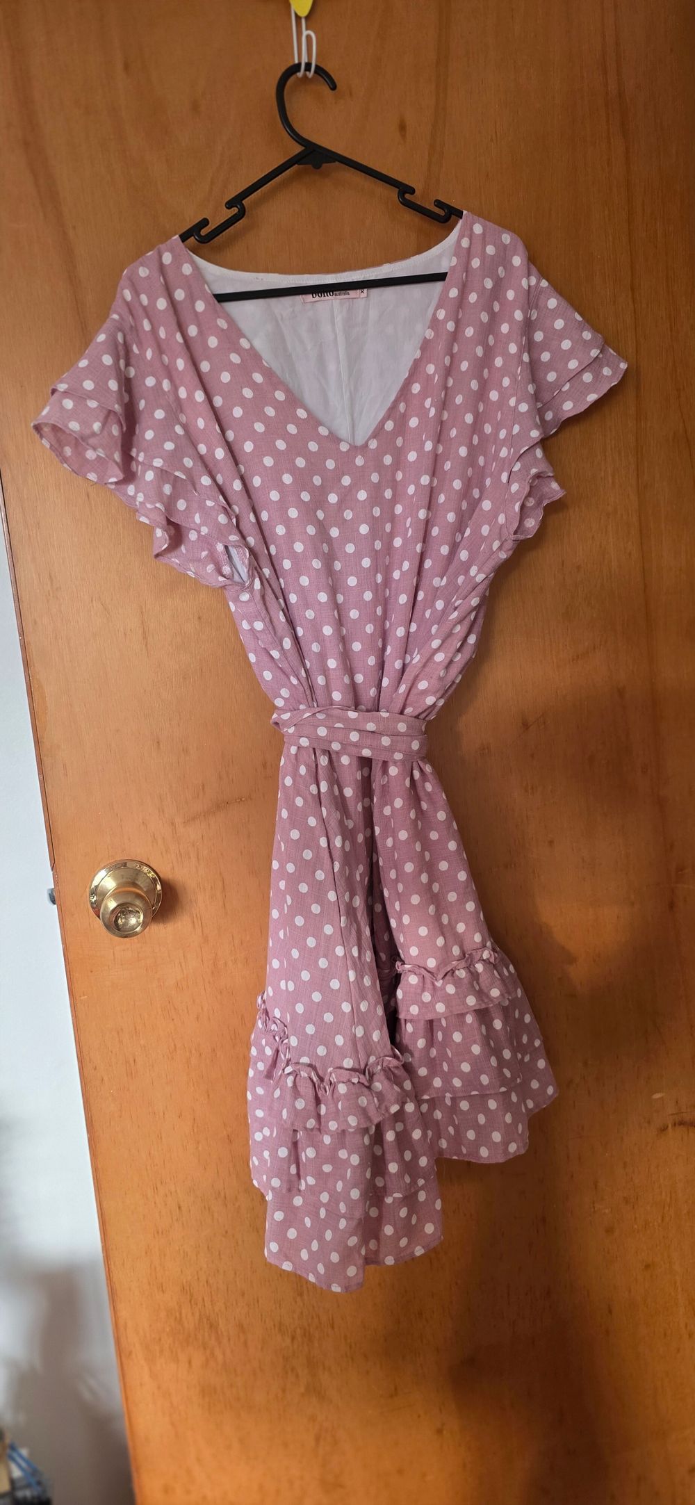 Knee-length Pink Polkadot Dress