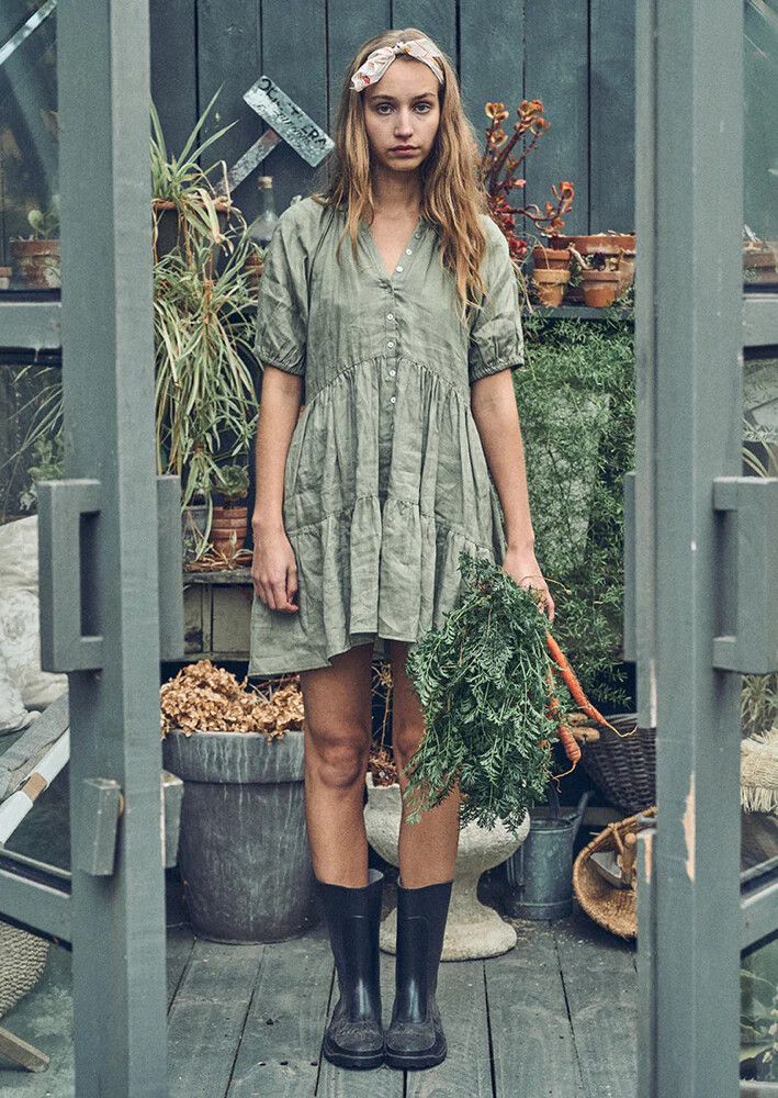 Ghanda - Khaki Mini Dress on Designer Wardrobe