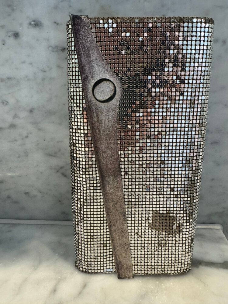 Vintage Oroton Silver Glomesh Clutch 1970s 1980s Made in West Germany