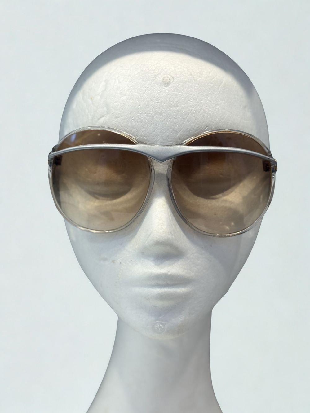 Vintage Charles Jourdan Sunglasses 412-728 France Clear Silver Oversized 70s 80s