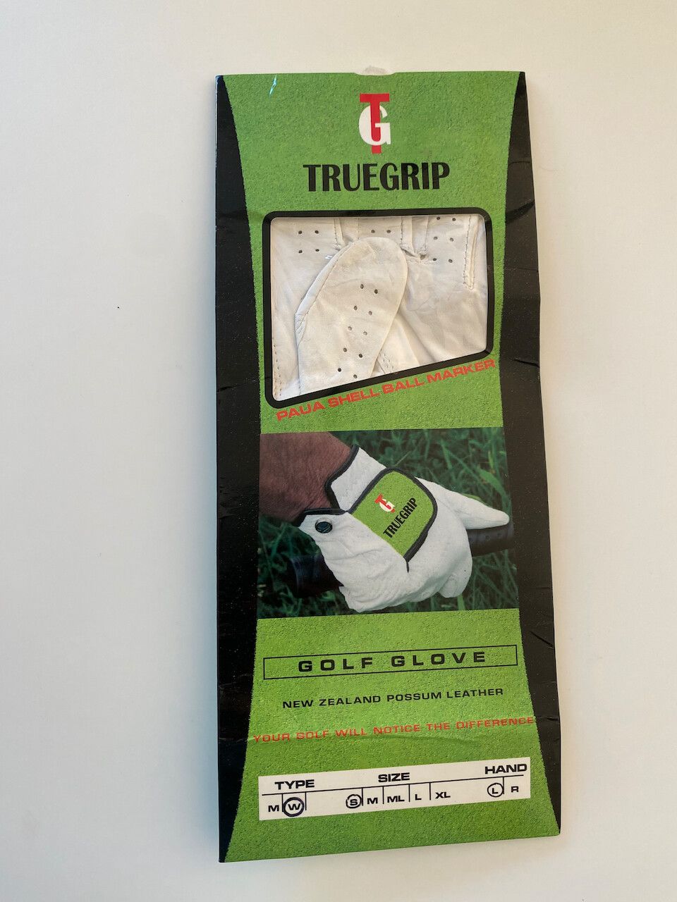 TRUE GRIP Golf Glove from NZ Possum Skin Leather (Left Hand, Womens Small size)
