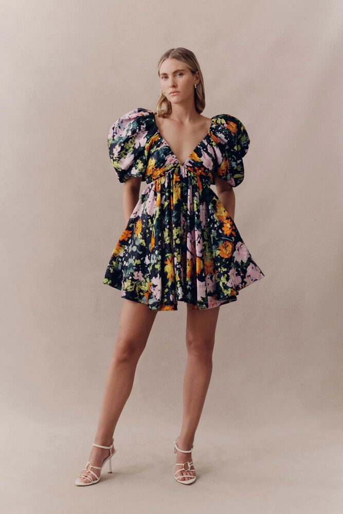 AJE Gabrielle Plunge Mini Dress