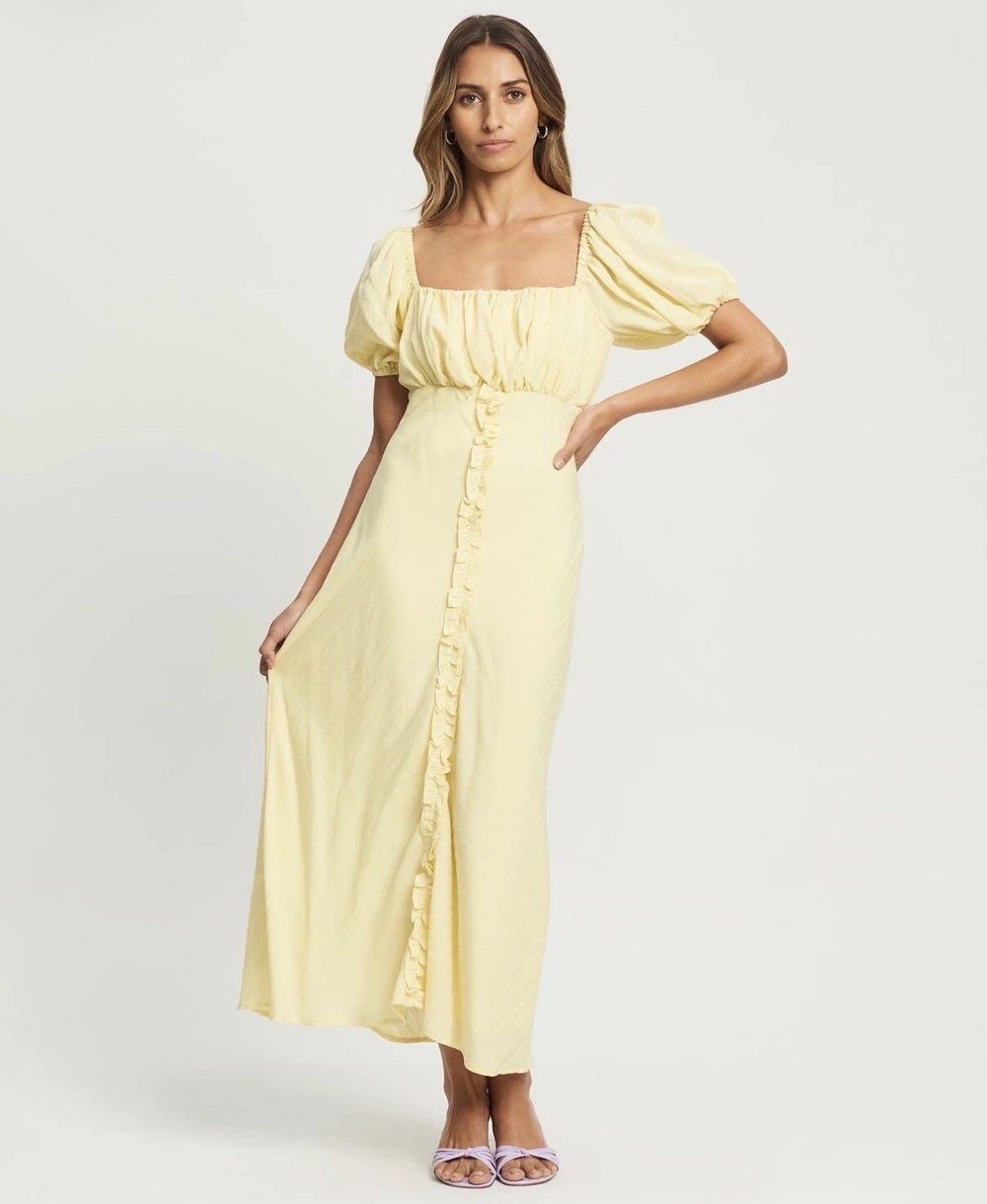 Savel Yellow Midi Dress