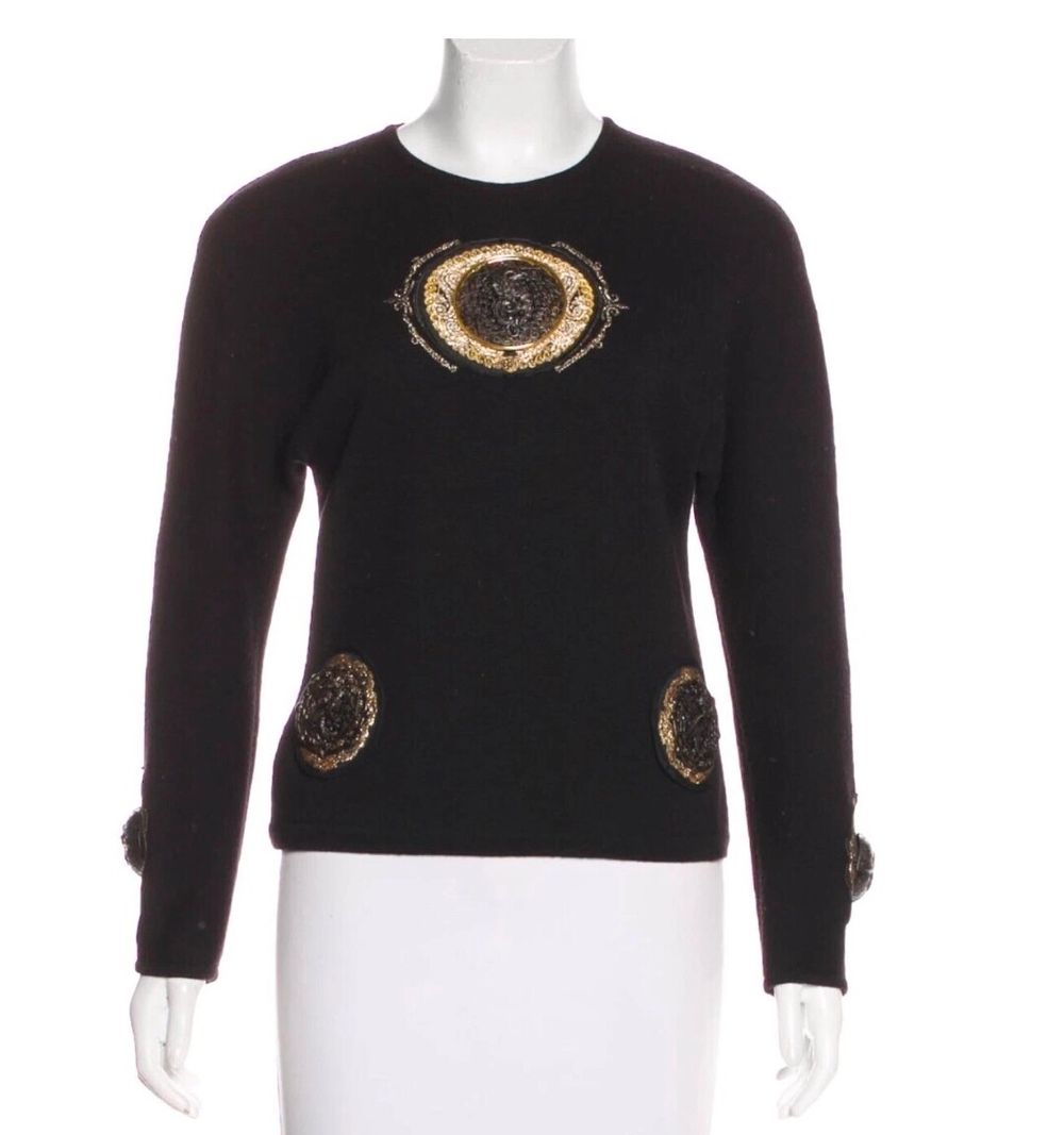 Gianfranco Ferre Embellished virgin wool sweater size M, US6, AUS6-8