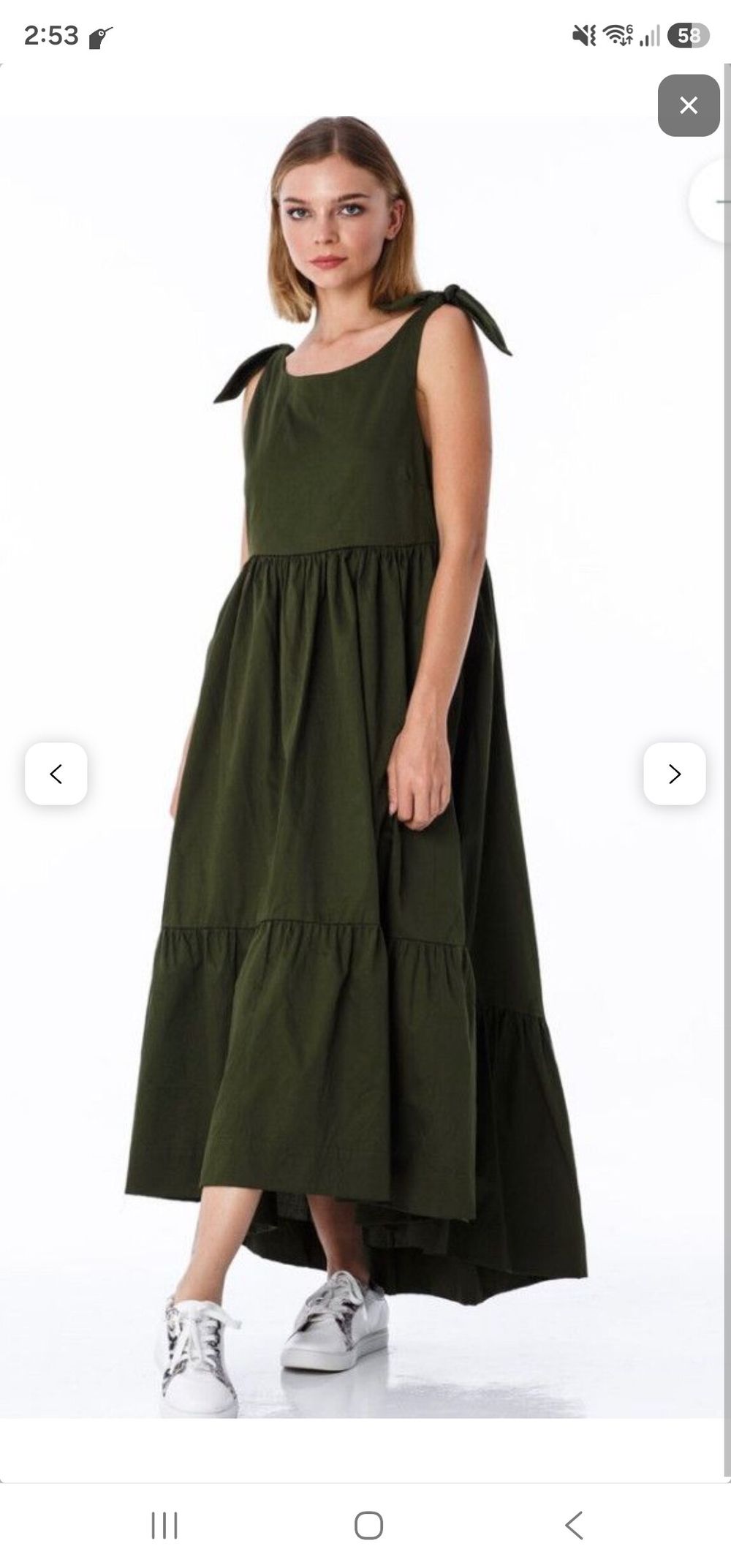 Blak Daisy chain Green Tiered Maxi Dress