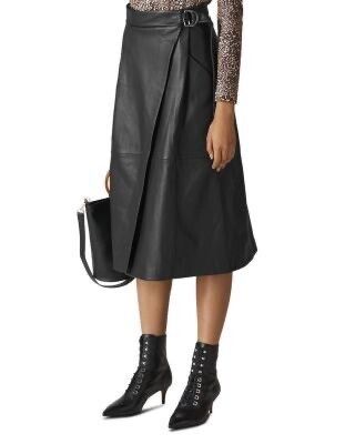 Whistles UK Leather Belted Skirt - UK10 - RRP $800