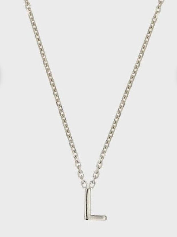 SARAH & SEBASTIAN THE PETITE L LETTER NECKLACE™  14 Karat White gold /