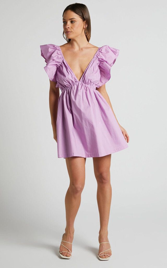 Mini Ruffle Dress - Lilac