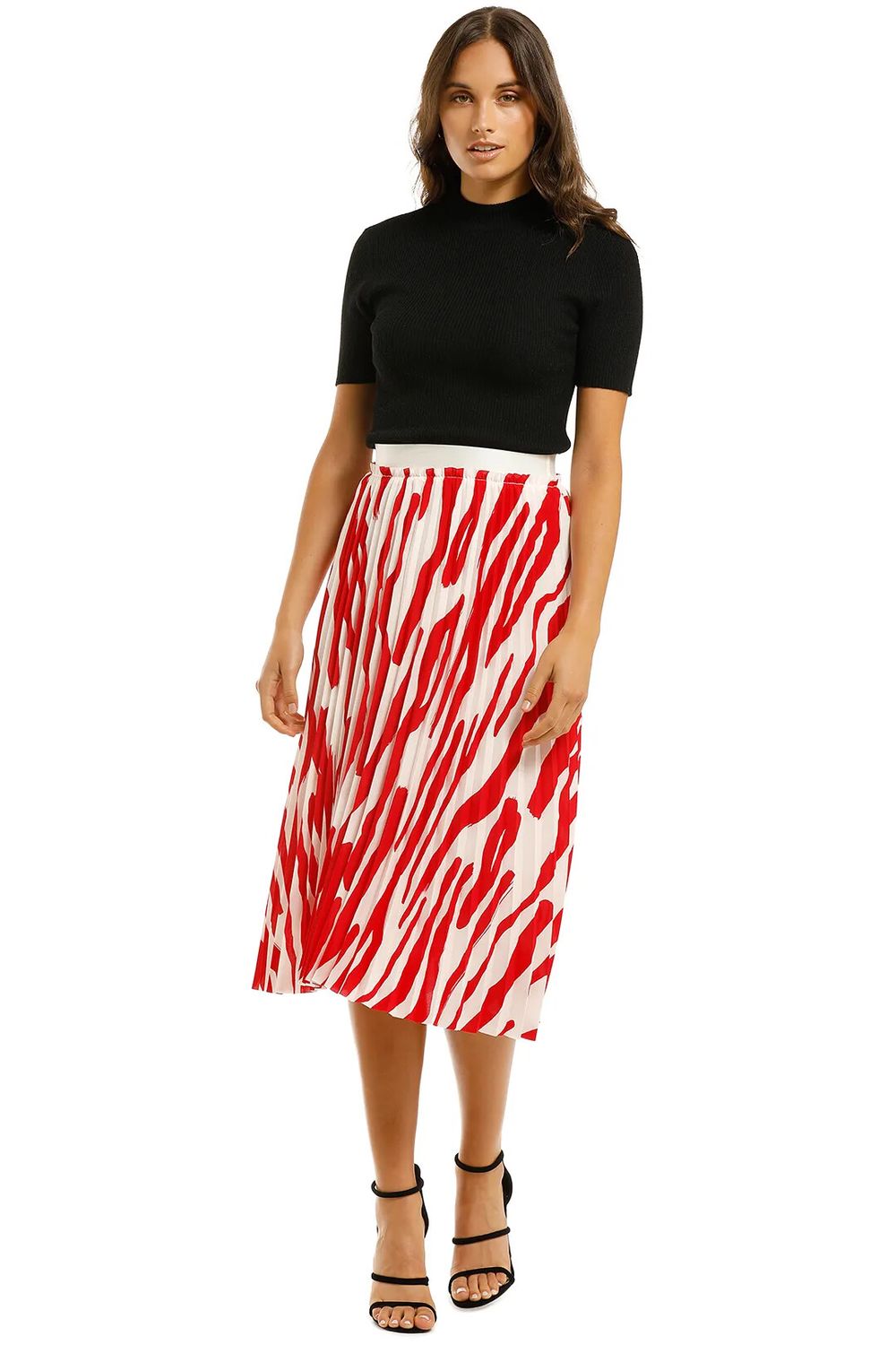 Country Road Print Pleat Skirt - S