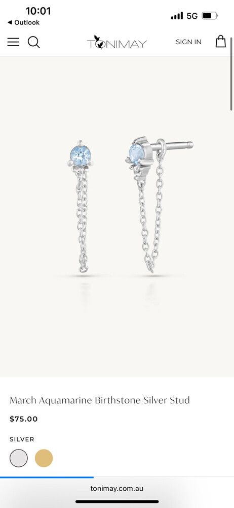 Toni May Aquamarine Chain Studs