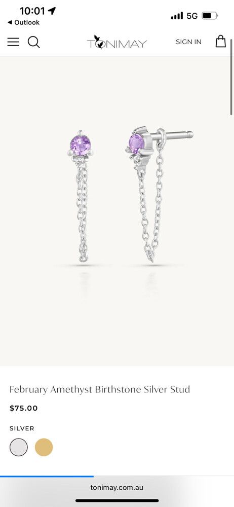 Toni May - Amethyst Chain Studs