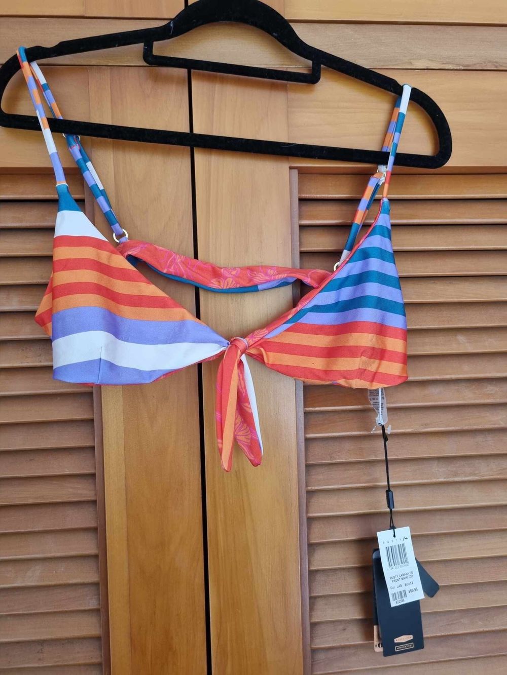 Cabana Tie Front + Midi Pant Reversible Bikini size 14