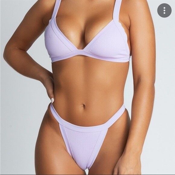 Meshki Moira ribbed Lilac bikini bottom