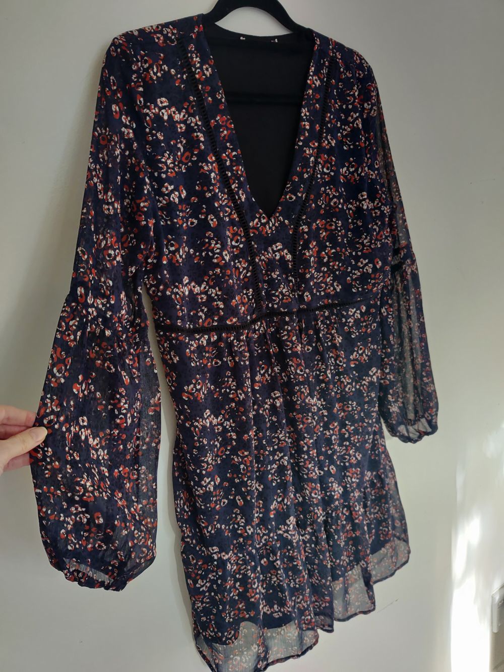 Navy animal print dress