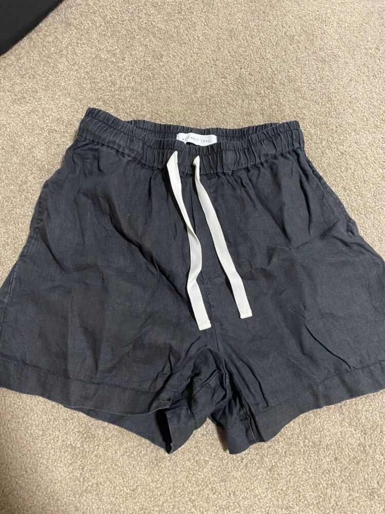 Black Linen Shorts