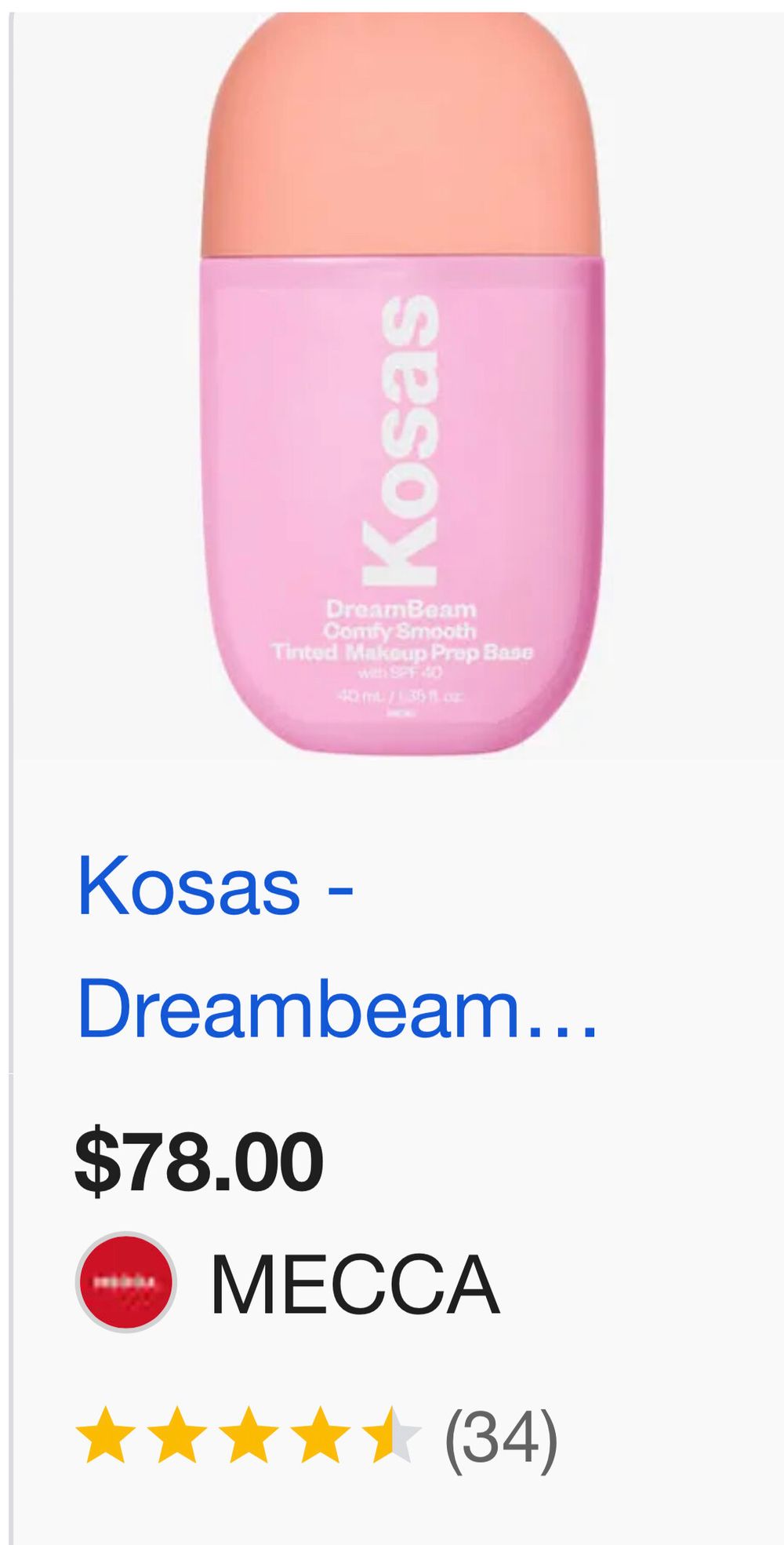 Kosas DreamBeam Comfy Smooth Tinted Makeup Prep Base