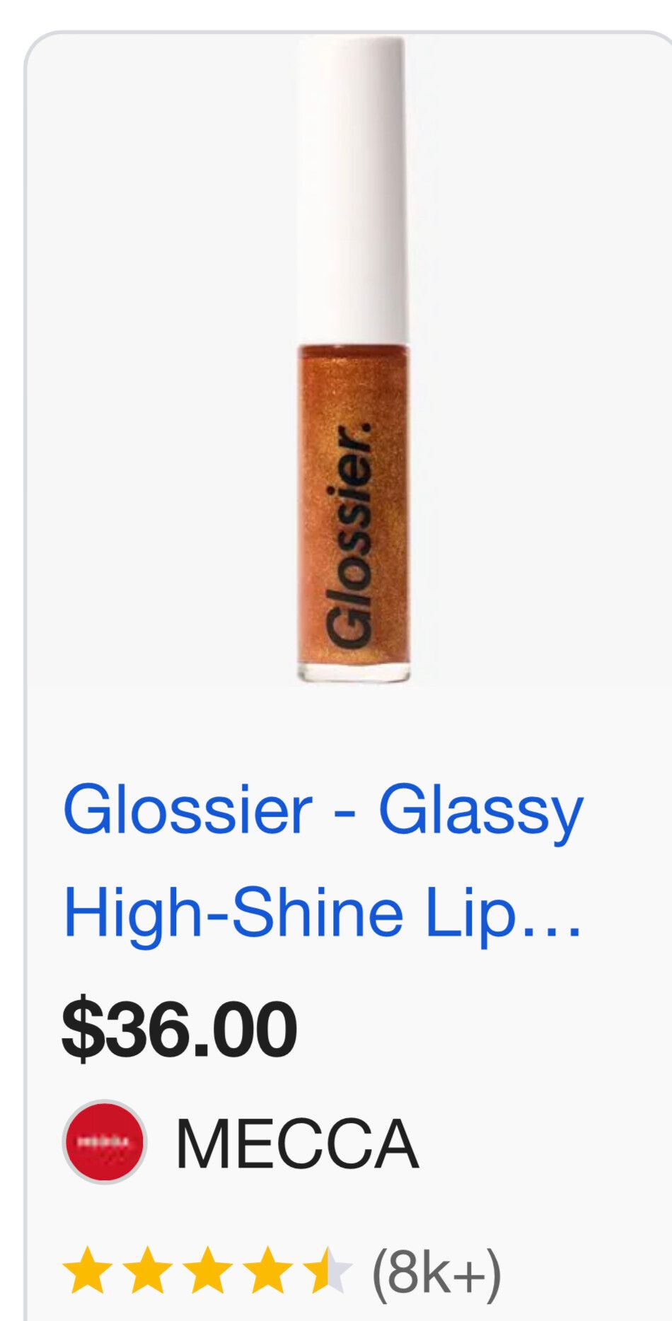 Glossier glassy high shine lip gloss