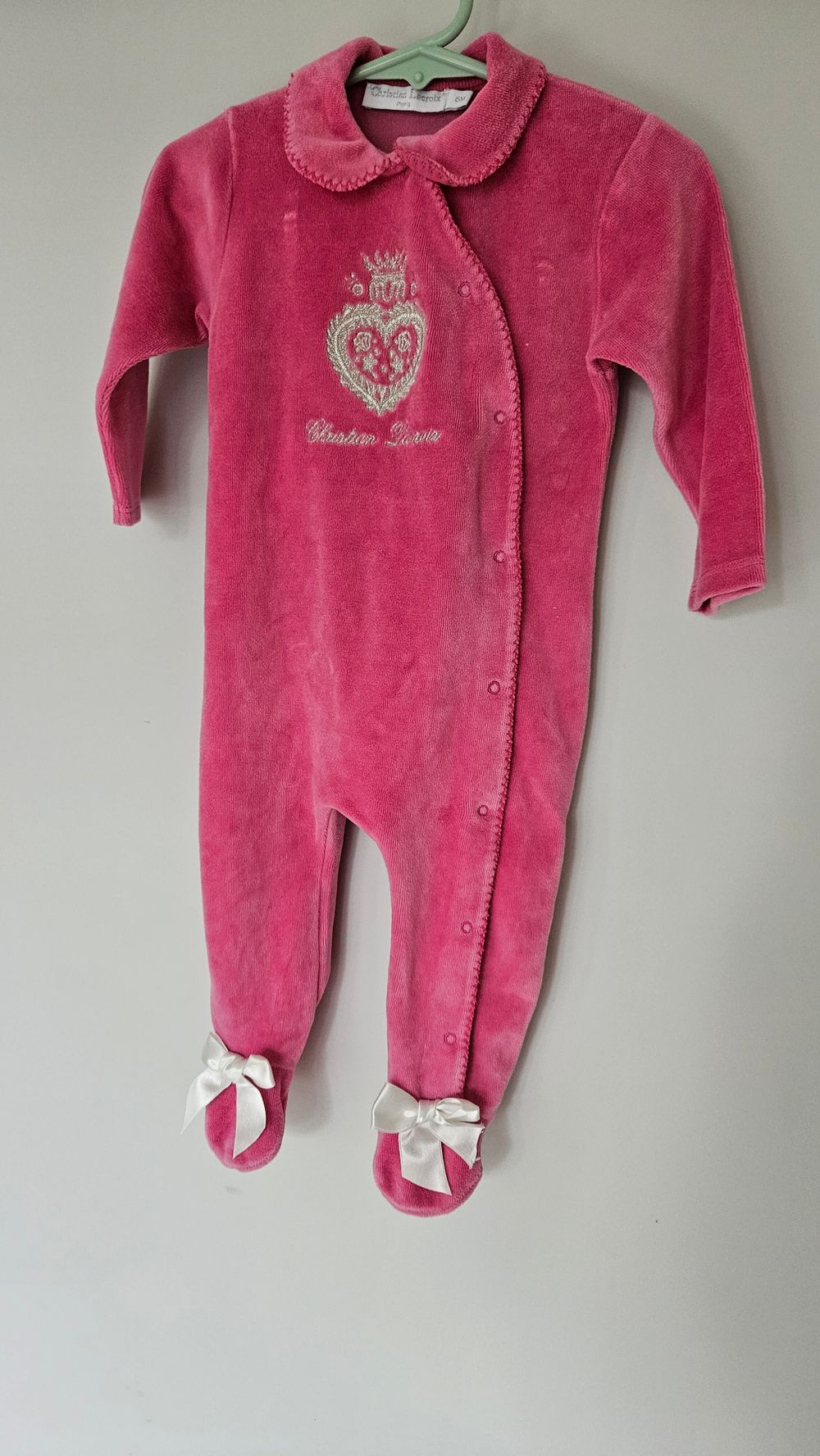 Christian Lacroix Pink Velour Onesie
