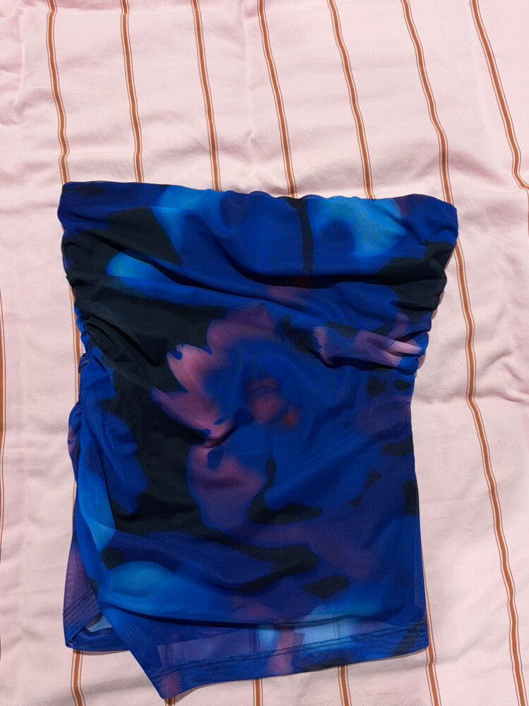 Kookai Blue Strapless Top