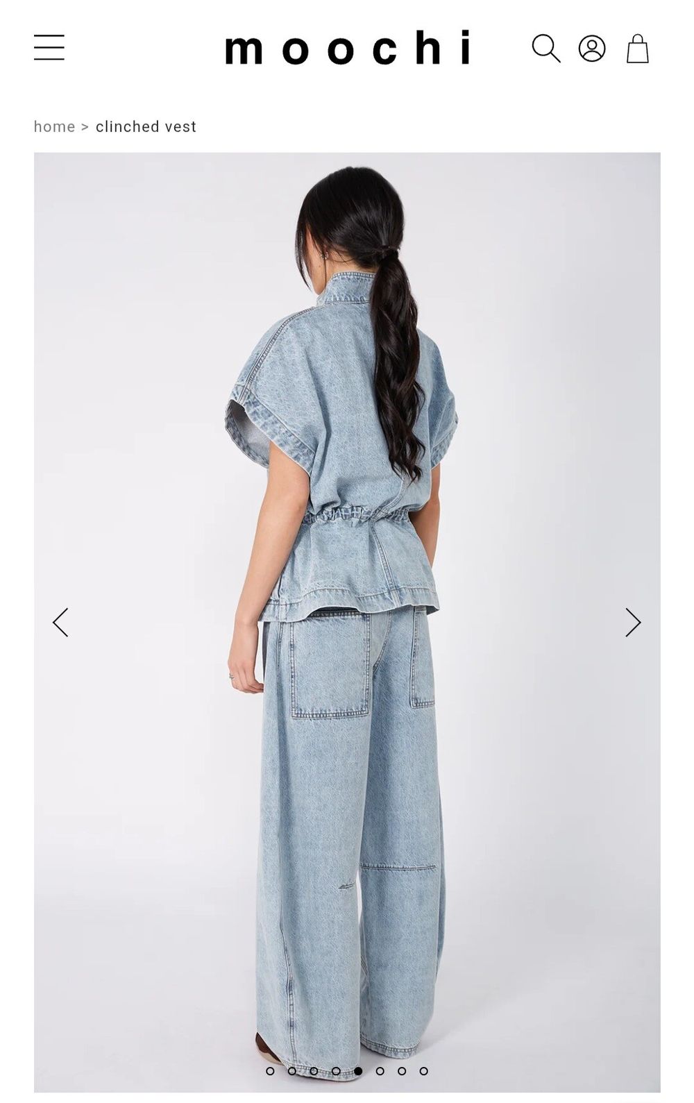 Moochi Clinched Vest Light Blue Denim Jacket
