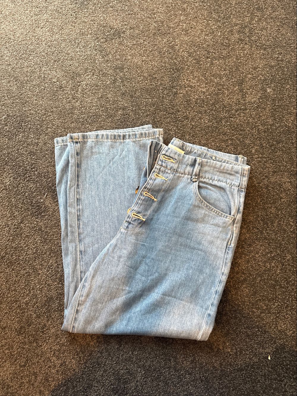 Zara Blue Wide Leg Crop Jeans