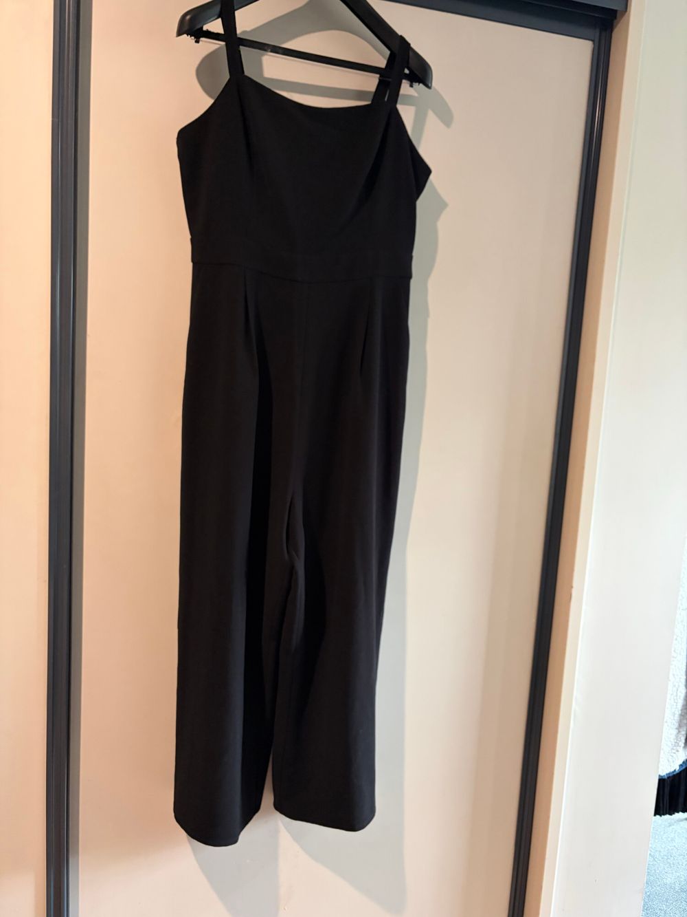 Black Wide Leg Jumpsuit With Adjustable Straps